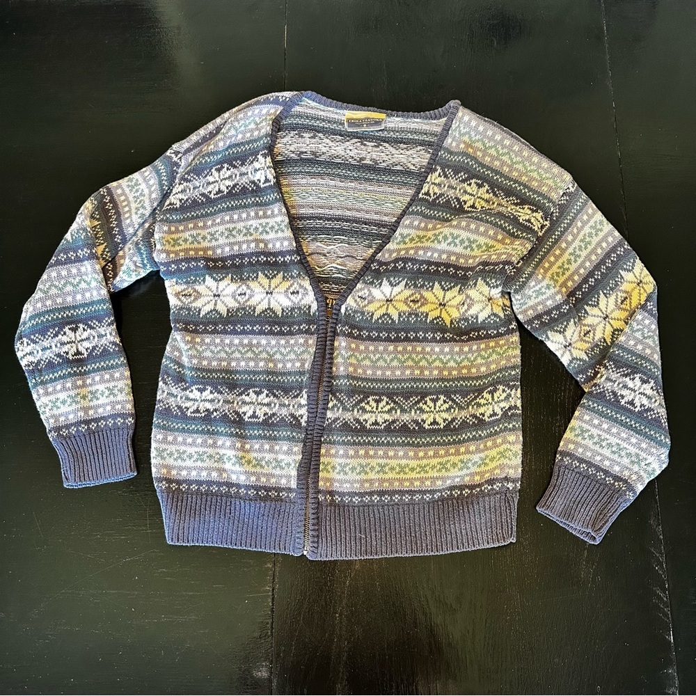 Vintage Erika Medium Classics Holiday Winter Half Zip Sweater Ultra Cleavage